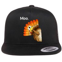 Turkey Moo Cow Funny Thanksgiving Flat Bill Trucker Hat