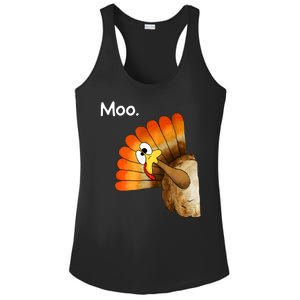 Turkey Moo Cow Funny Thanksgiving Ladies PosiCharge Competitor Racerback Tank