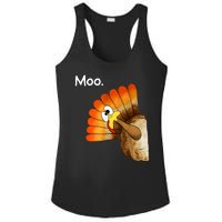 Turkey Moo Cow Funny Thanksgiving Ladies PosiCharge Competitor Racerback Tank