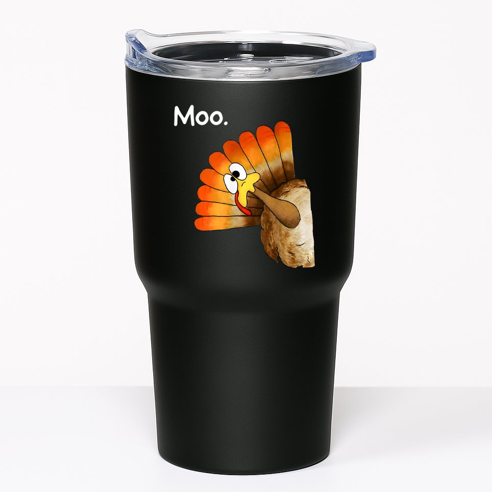 Turkey Moo Cow Funny Thanksgiving Tumbler