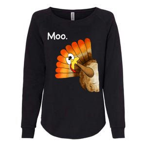 Turkey Moo Cow Funny Thanksgiving Womens California Wash Sweatshirt