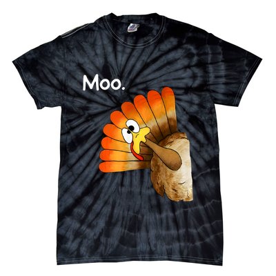 Turkey Moo Cow Funny Thanksgiving Tie-Dye T-Shirt