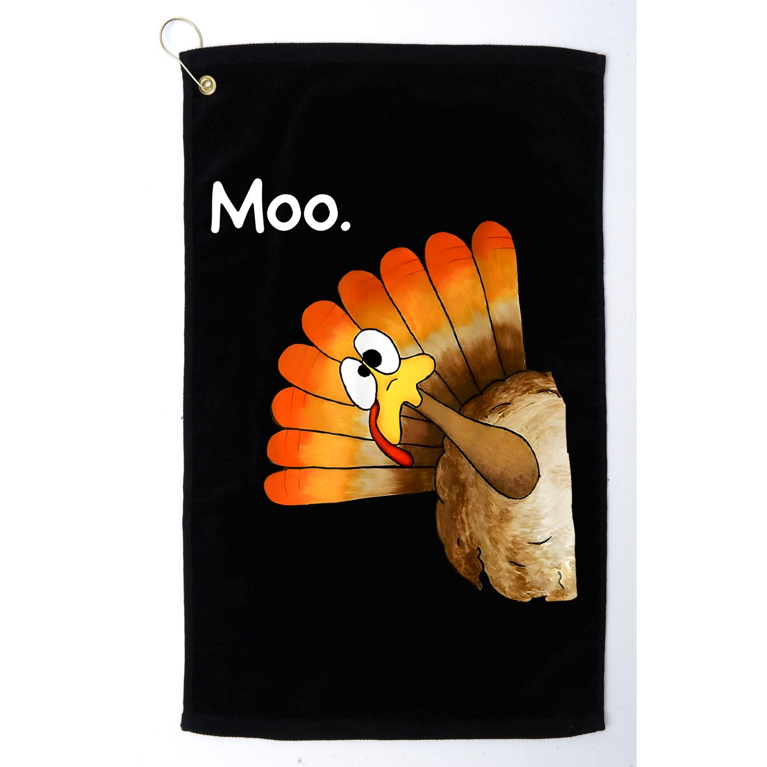 Turkey Moo Cow Funny Thanksgiving Golf Towel