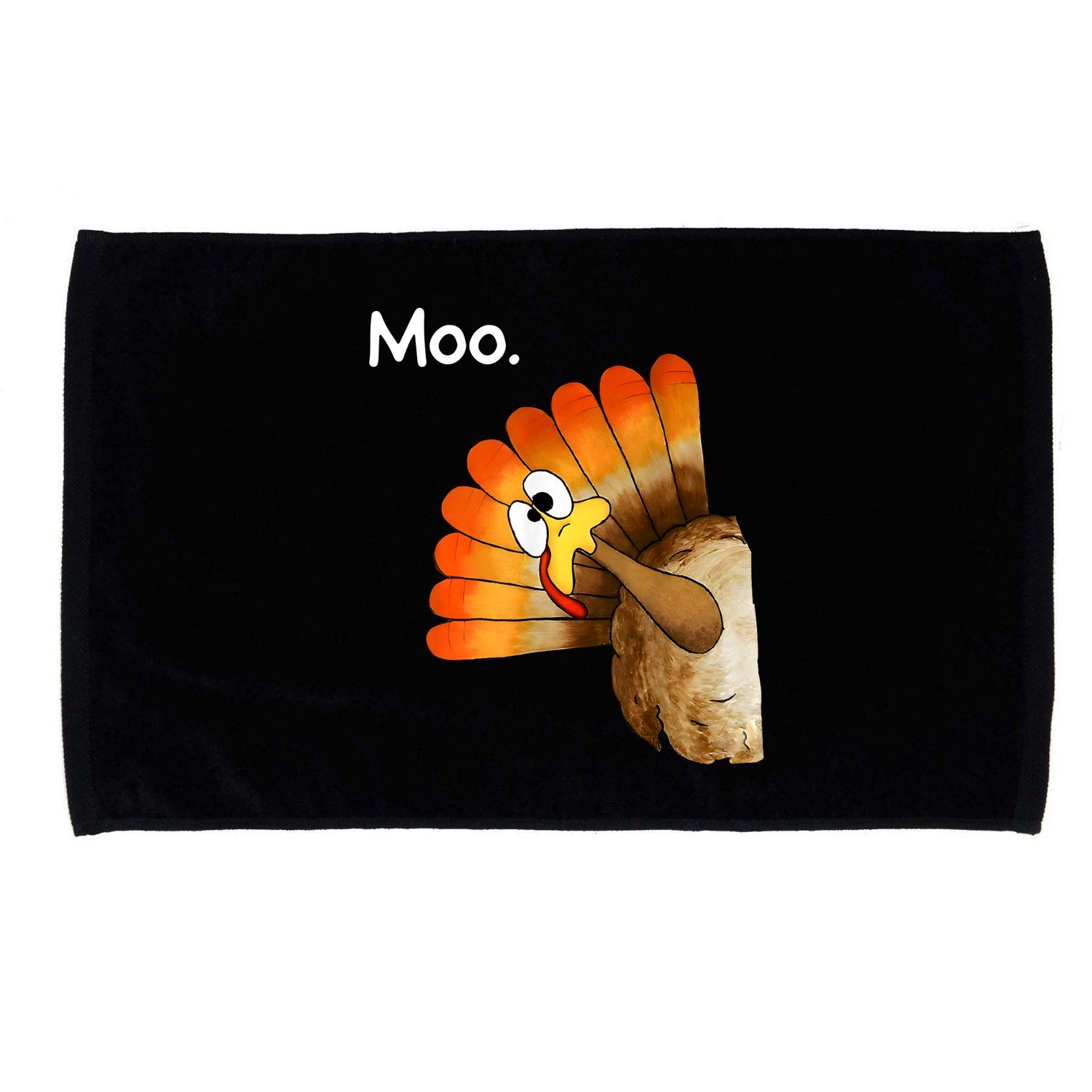 Turkey Moo Cow Funny Thanksgiving Microfiber Hand Towel