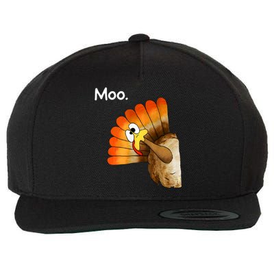 Turkey Moo Cow Funny Thanksgiving Wool Snapback Cap