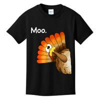 Turkey Moo Cow Funny Thanksgiving Kids T-Shirt