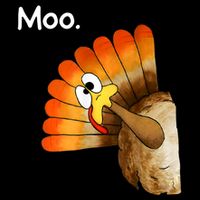 Turkey Moo Cow Funny Thanksgiving Kids T-Shirt