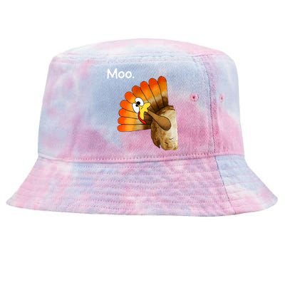 Turkey Moo Cow Funny Thanksgiving Tie-Dyed Bucket Hat