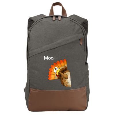 Turkey Moo Cow Funny Thanksgiving Cotton Canvas Backpack