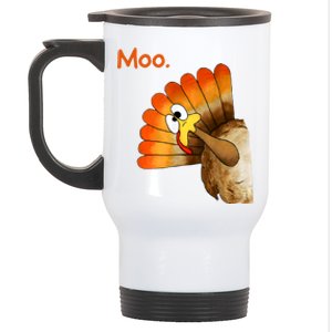 Turkey Moo Cow Funny Thanksgiving Stainless Steel Travel Mug