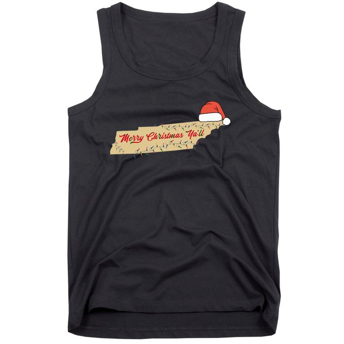 Tennessee Merry Christmas Party Yall Matching Family Trip Long Sleeve Tank Top