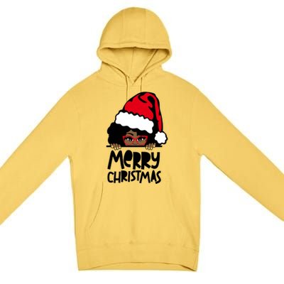 That Melanin Christmas Mrs Claus Santa Black Peeking Claus Gift Premium Pullover Hoodie