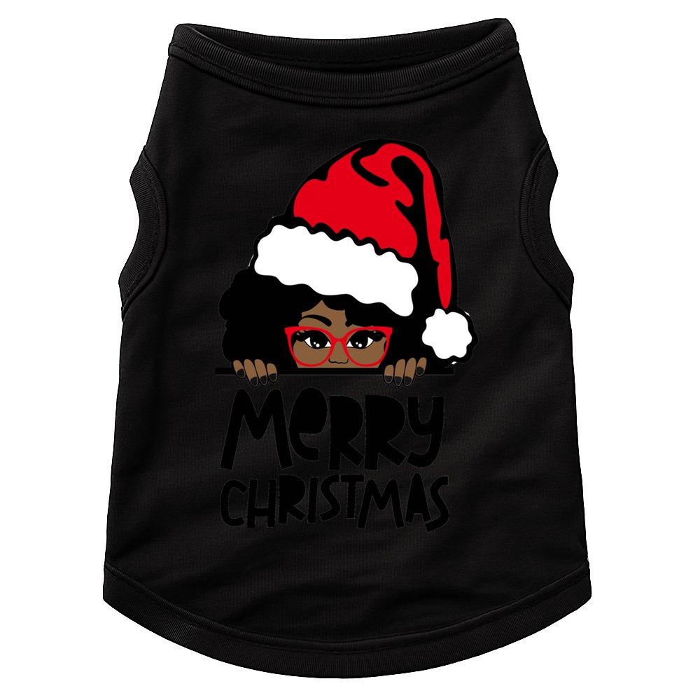That Melanin Christmas Mrs Claus Santa Black Peeking Claus Gift Doggie Tank