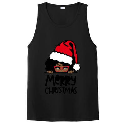 That Melanin Christmas Mrs Claus Santa Black Peeking Claus Gift PosiCharge Competitor Tank