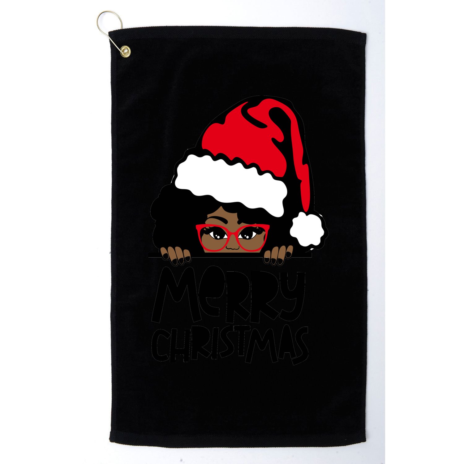 That Melanin Christmas Mrs Claus Santa Black Peeking Claus Gift Golf Towel