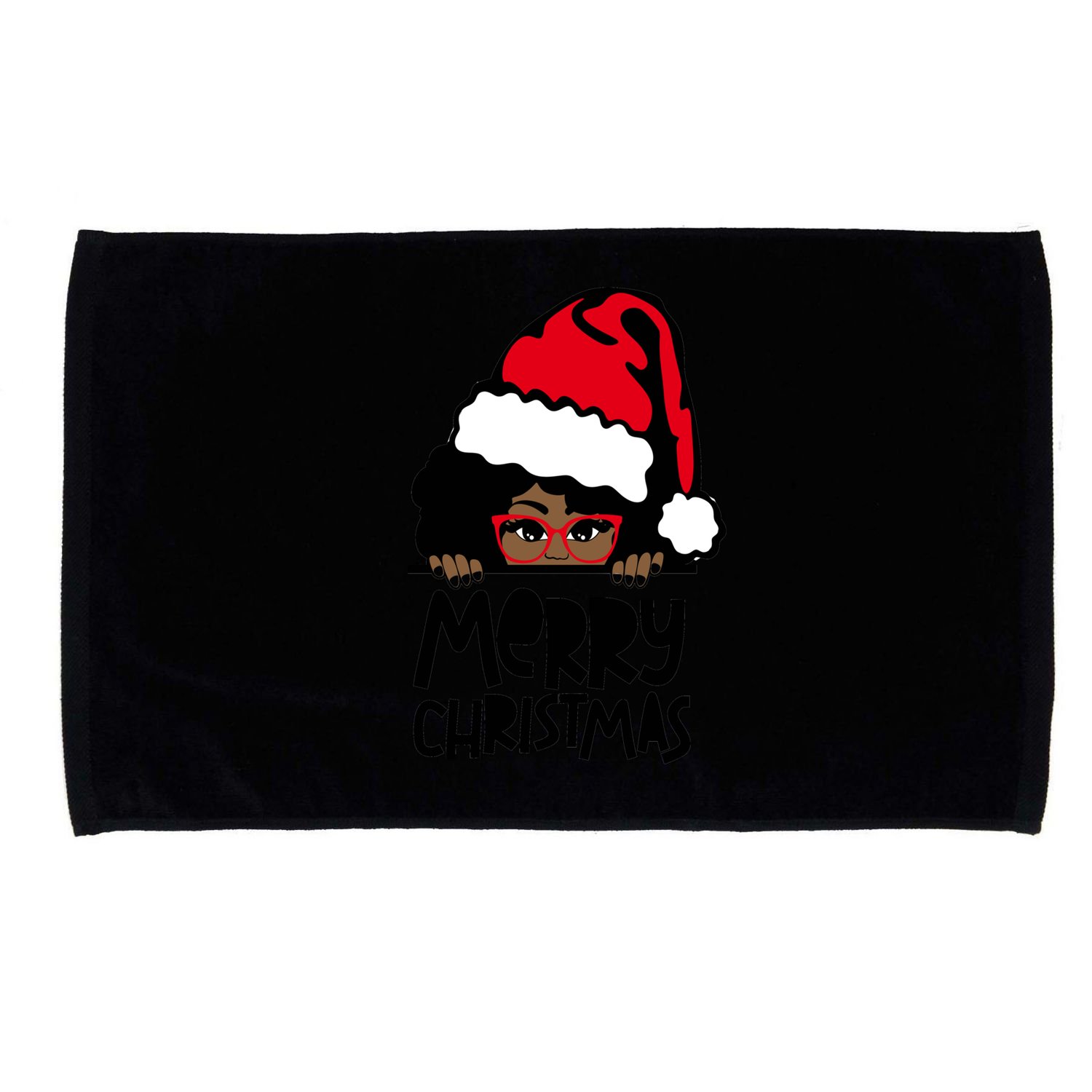 That Melanin Christmas Mrs Claus Santa Black Peeking Claus Gift Microfiber Hand Towel