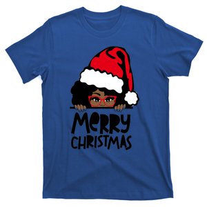 That Melanin Christmas Mrs Claus Santa Black Peeking Claus Gift T-Shirt