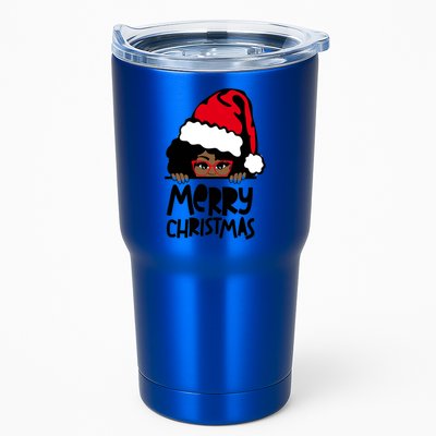 That Melanin Christmas Mrs Claus Santa Black Peeking Claus Gift Tumbler