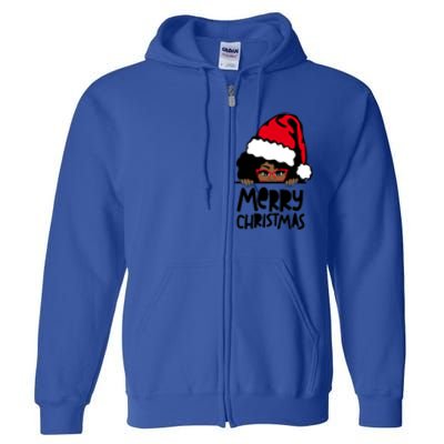 That Melanin Christmas Mrs Claus Santa Black Peeking Claus Gift Full Zip Hoodie