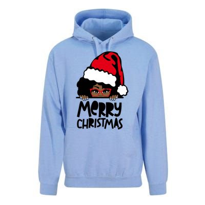 That Melanin Christmas Mrs Claus Santa Black Peeking Claus Gift Unisex Surf Hoodie