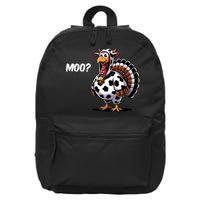 Turkey Moo Cow Funny Thanksgiving 16 in Basic Backpack