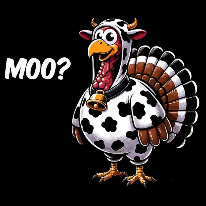 Turkey Moo Cow Funny Thanksgiving 16 in Basic Backpack