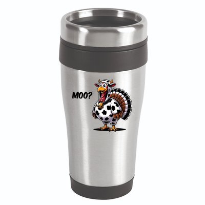 Turkey Moo Cow Funny Thanksgiving 16oz Travel Tumbler