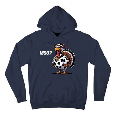 Turkey Moo Cow Funny Thanksgiving Tall Hoodie