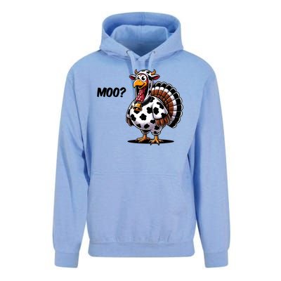 Turkey Moo Cow Funny Thanksgiving Unisex Surf Hoodie