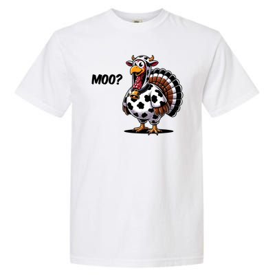 Turkey Moo Cow Funny Thanksgiving Garment-Dyed Heavyweight T-Shirt