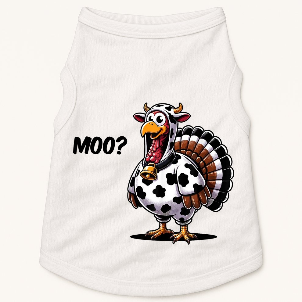 Turkey Moo Cow Funny Thanksgiving Doggie Tank