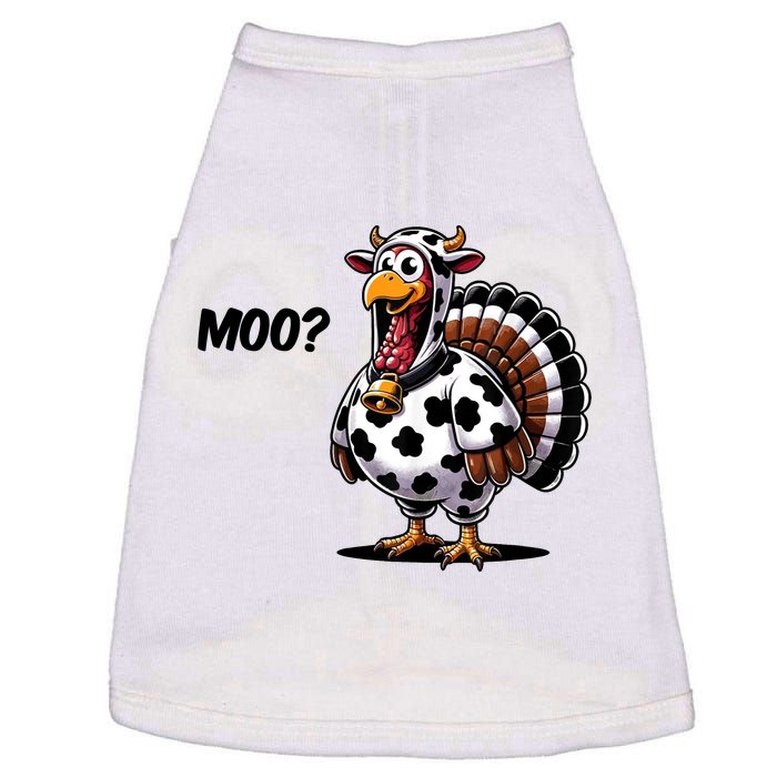 Turkey Moo Cow Funny Thanksgiving Doggie Tank