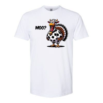 Turkey Moo Cow Funny Thanksgiving Softstyle CVC T-Shirt