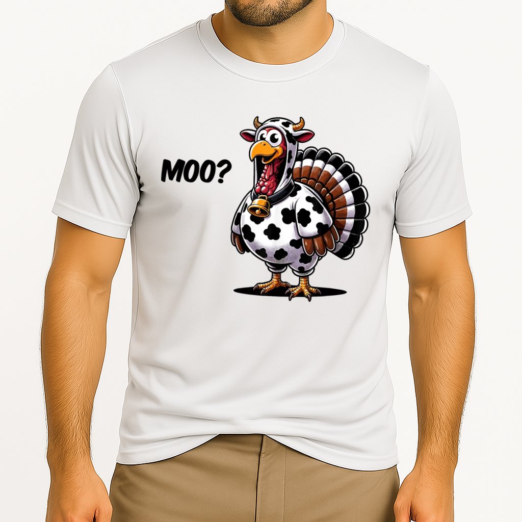 Turkey Moo Cow Funny Thanksgiving Performance Shirt