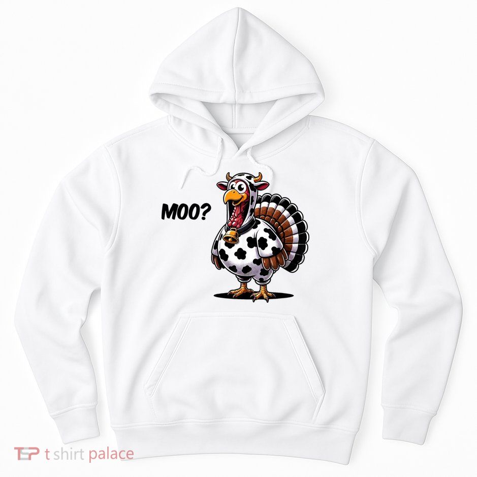 Turkey Moo Cow Funny Thanksgiving Hoodie