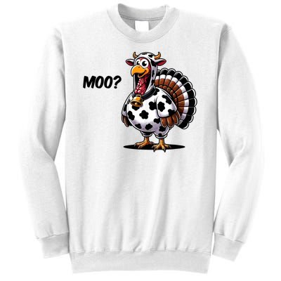 Turkey Moo Cow Funny Thanksgiving Sweatshirt