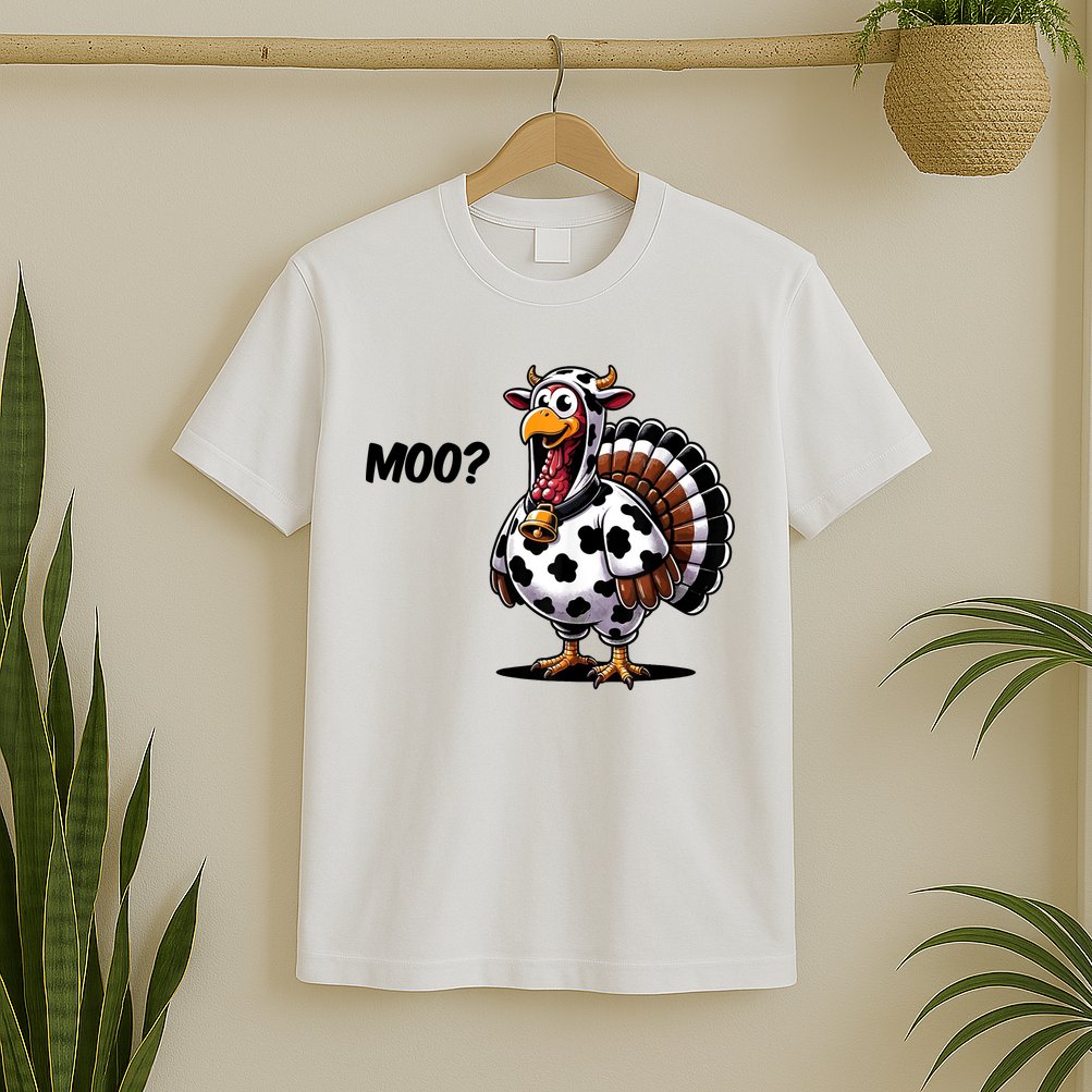 Turkey Moo Cow Funny Thanksgiving T-Shirt