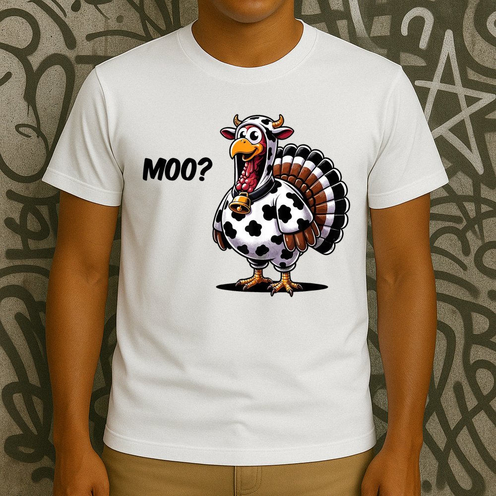 Turkey Moo Cow Funny Thanksgiving T-Shirt