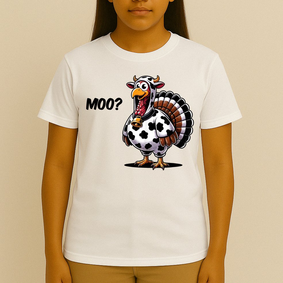 Turkey Moo Cow Funny Thanksgiving T-Shirt