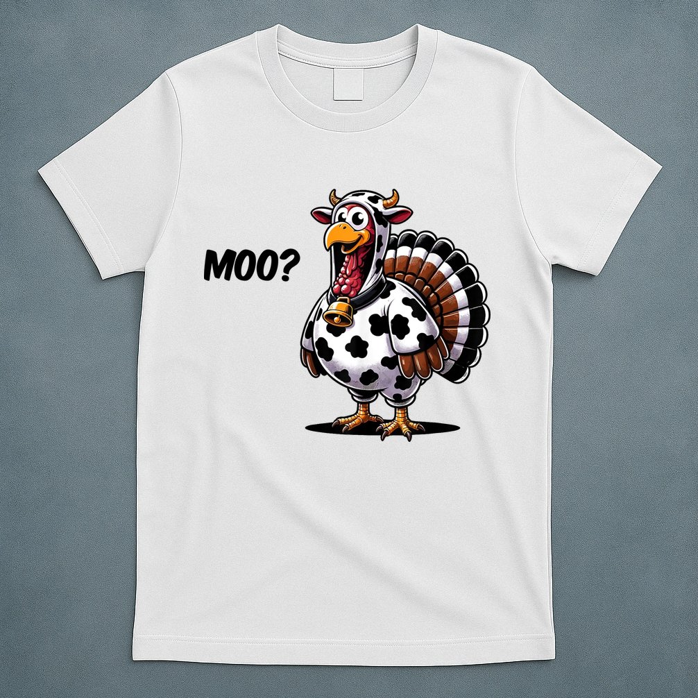 Turkey Moo Cow Funny Thanksgiving T-Shirt