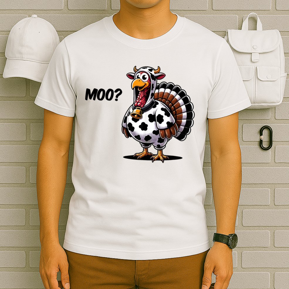 Turkey Moo Cow Funny Thanksgiving T-Shirt