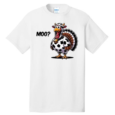 Turkey Moo Cow Funny Thanksgiving Tall T-Shirt