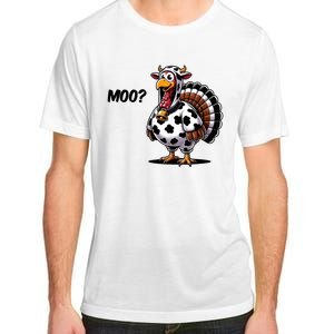 Turkey Moo Cow Funny Thanksgiving Adult ChromaSoft Performance T-Shirt