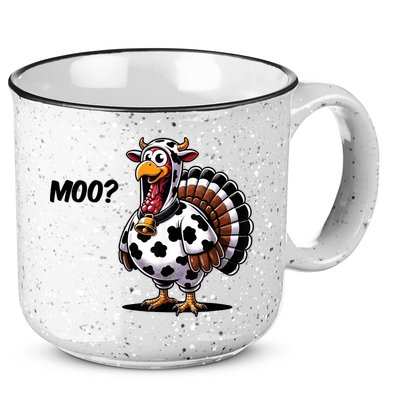 Turkey Moo Cow Funny Thanksgiving 15oz Campfire Ceramic Mug