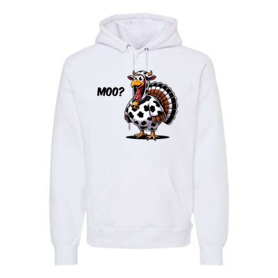 Turkey Moo Cow Funny Thanksgiving Premium Hoodie