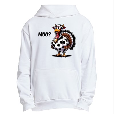 Turkey Moo Cow Funny Thanksgiving Urban Pullover Hoodie