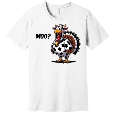 Turkey Moo Cow Funny Thanksgiving Premium T-Shirt