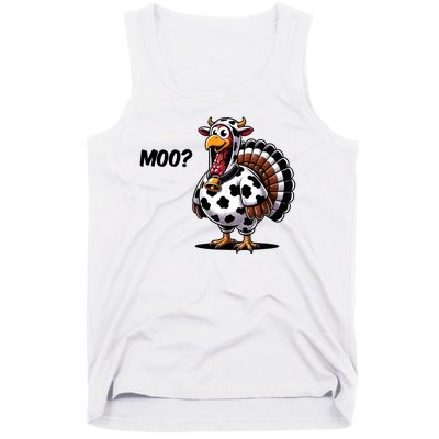 Turkey Moo Cow Funny Thanksgiving Tank Top