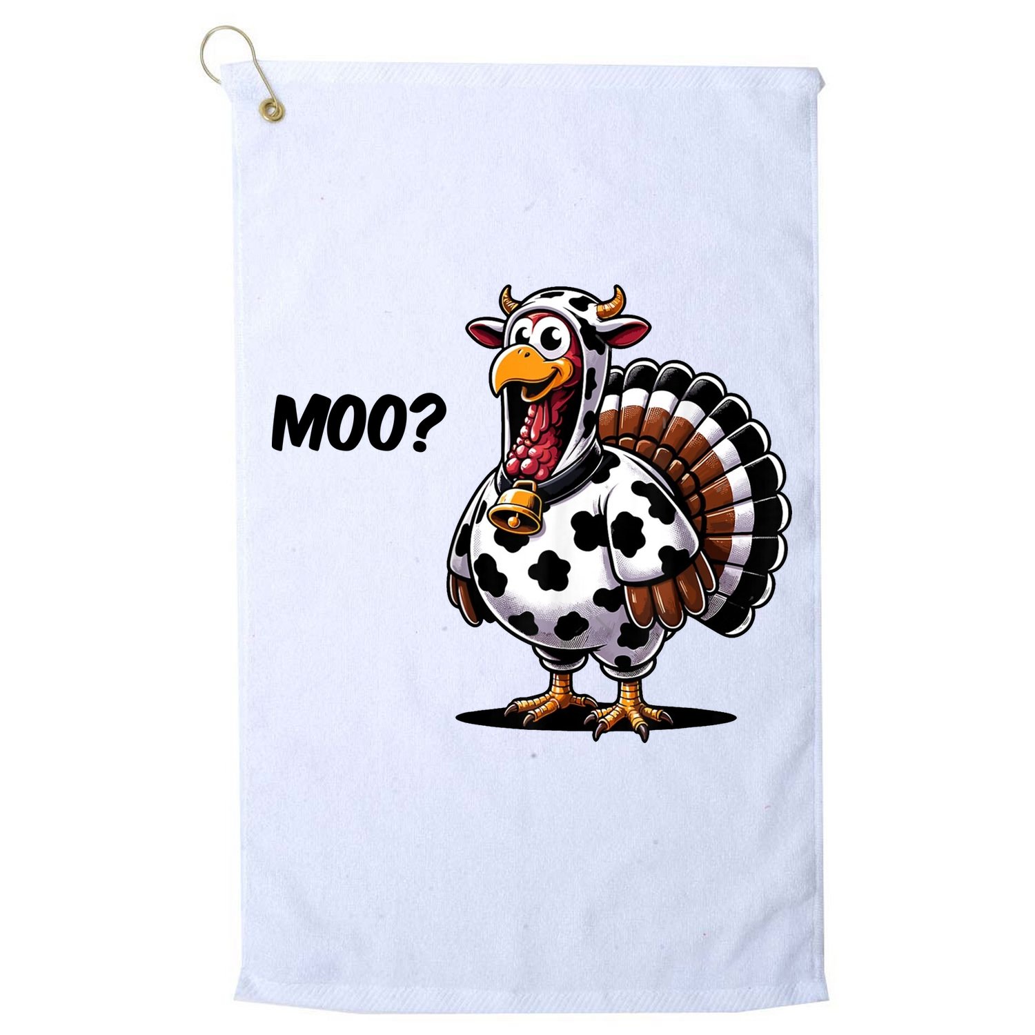 Turkey Moo Cow Funny Thanksgiving Golf Towel