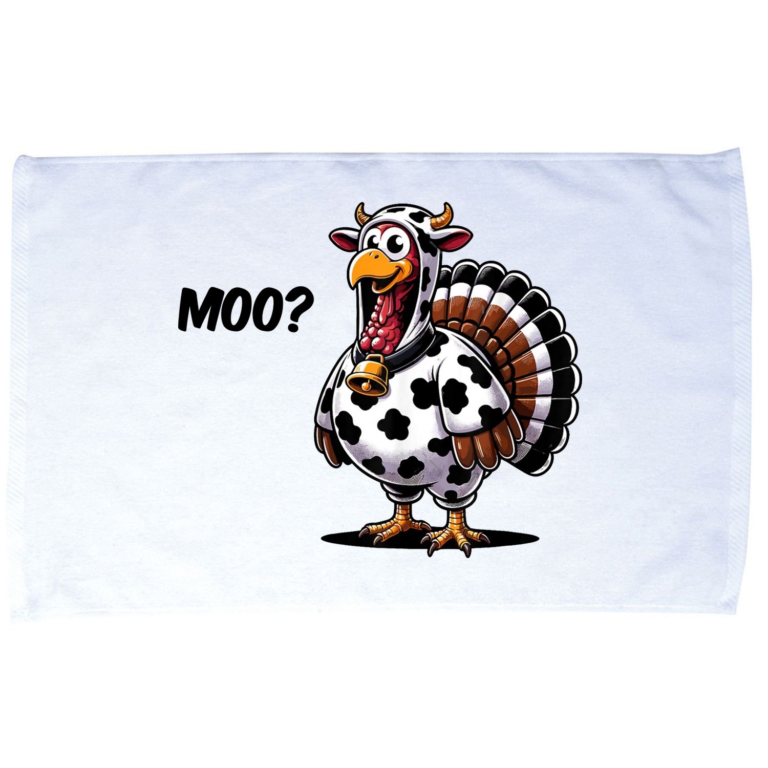 Turkey Moo Cow Funny Thanksgiving Microfiber Hand Towel
